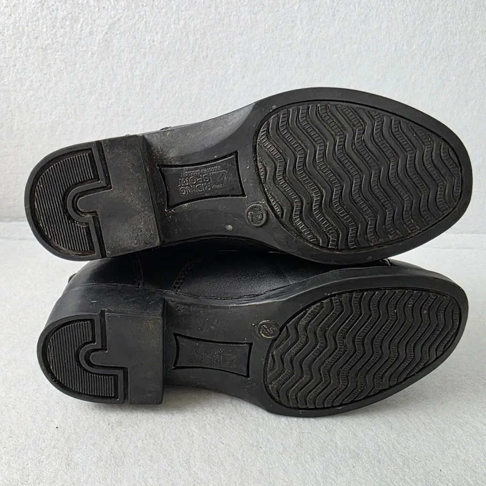 Riding Sport Dover Saddlery Kids Black Front Zip Paddock Boots K8666 Size 2